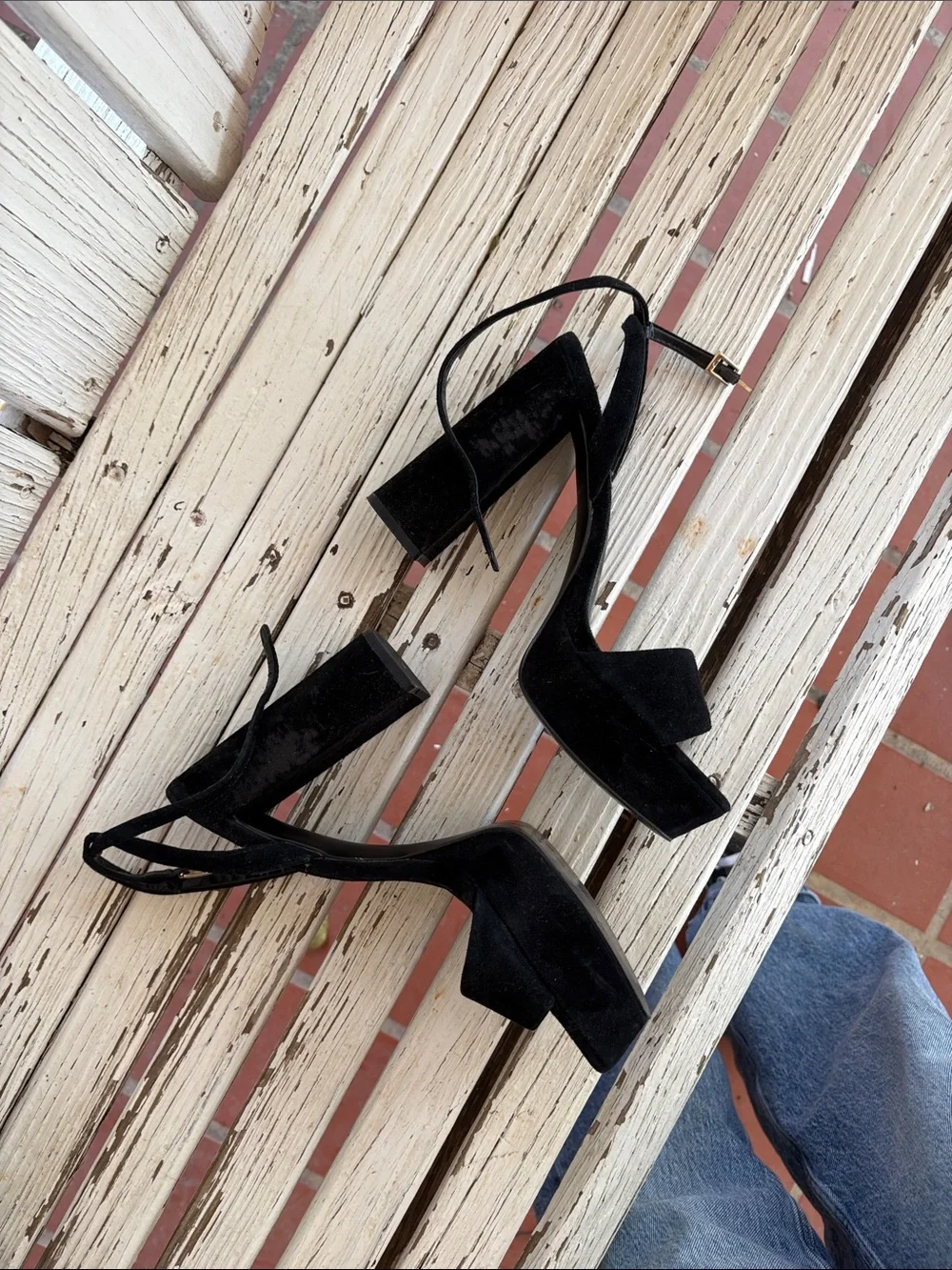 Steve Madden Black Suede Open-Toe Ankle-Strap Heels